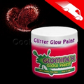 Glominex Glitter Glow Paint 8 Oz. Red Jars